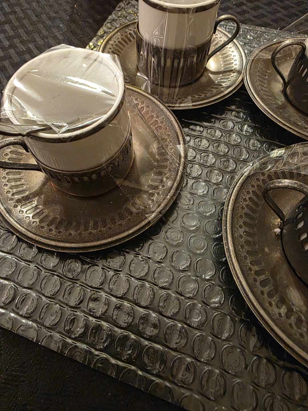 Vintage Silver Plated Coffee Cup Set - photo 2