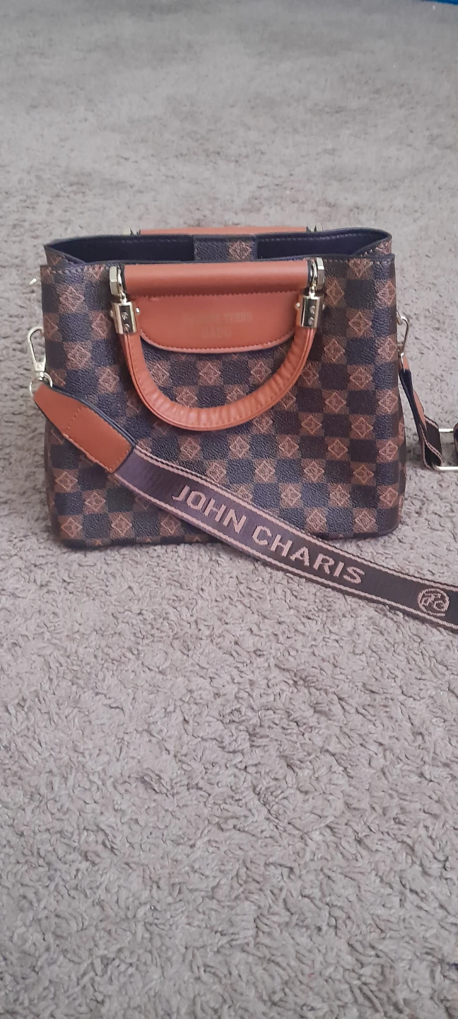 John Charis Brown Patterned Handbag