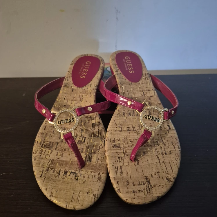 Guess Red Cork Sandals Size 10