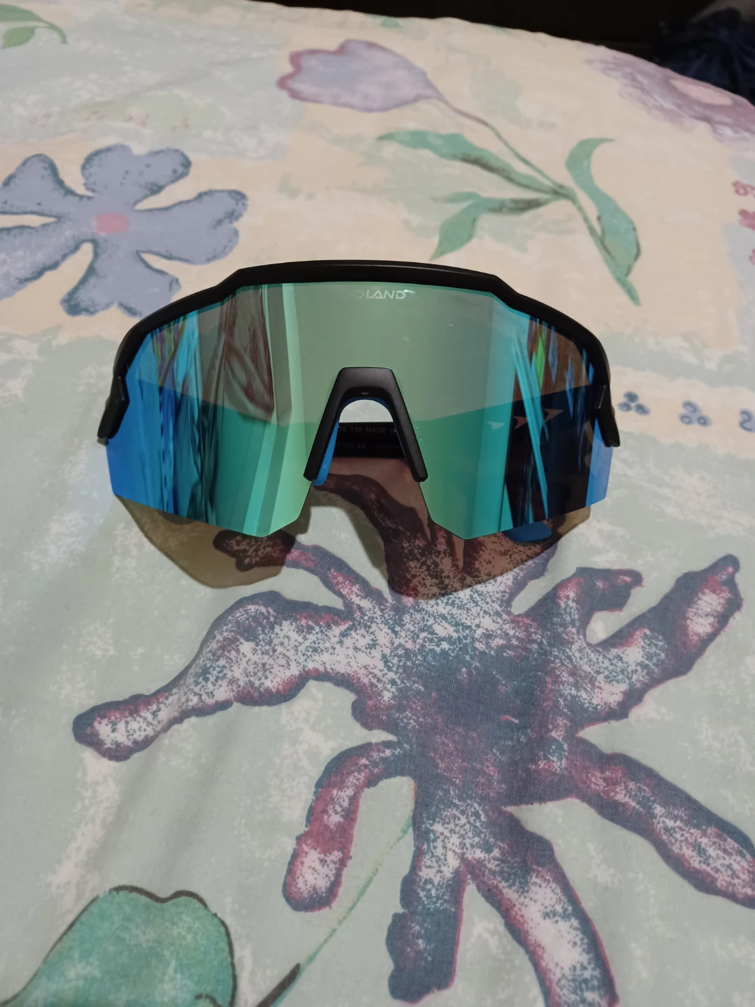 Polarized Sunglasses - Black Frame with Blue/Green Lenses