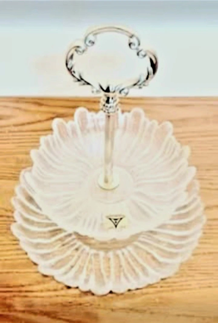 New German Annahutte Crystal Serving Tray - photo 5