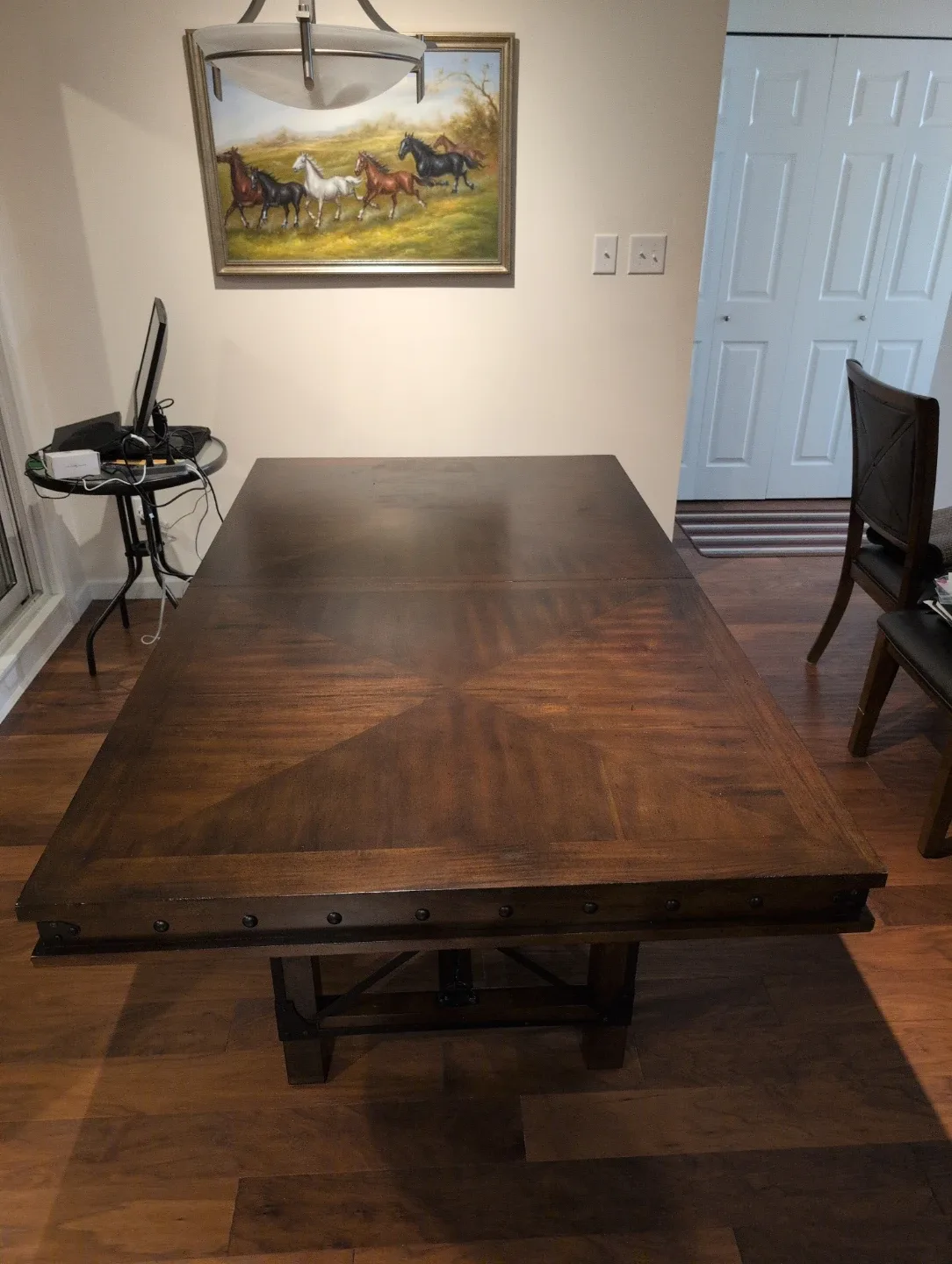 Hardwood Dining Room Table with Extension