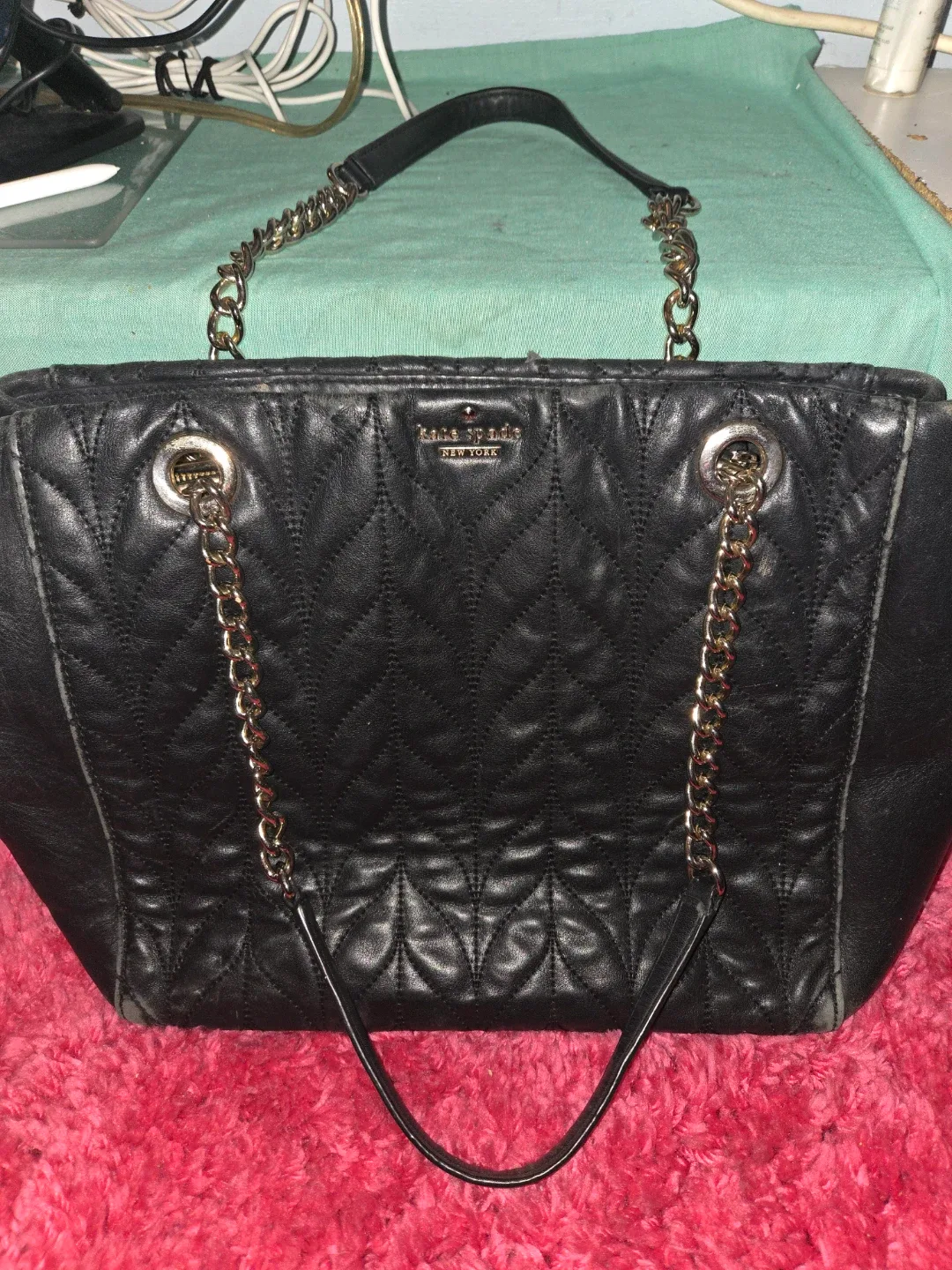 #CLEANOUT Kate Spade Black Quilted Shoulder Bag image indicator(4)