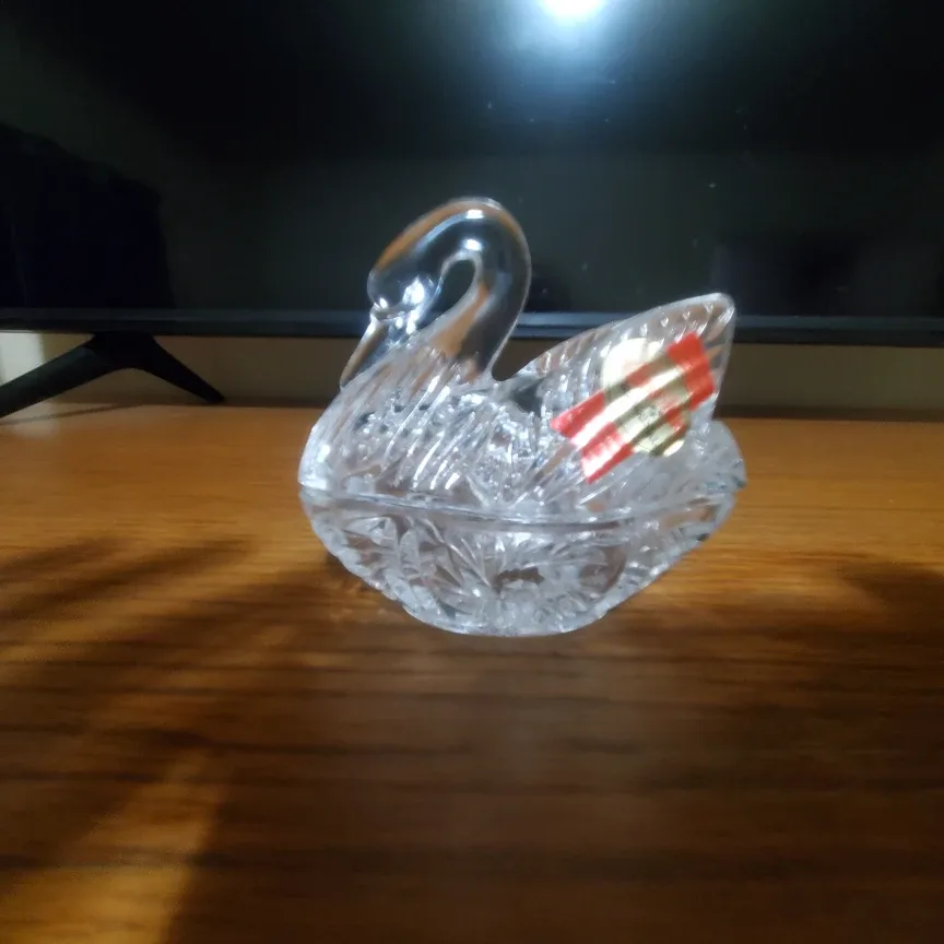 Crystal Swan Trinket Dish & Lion Dish