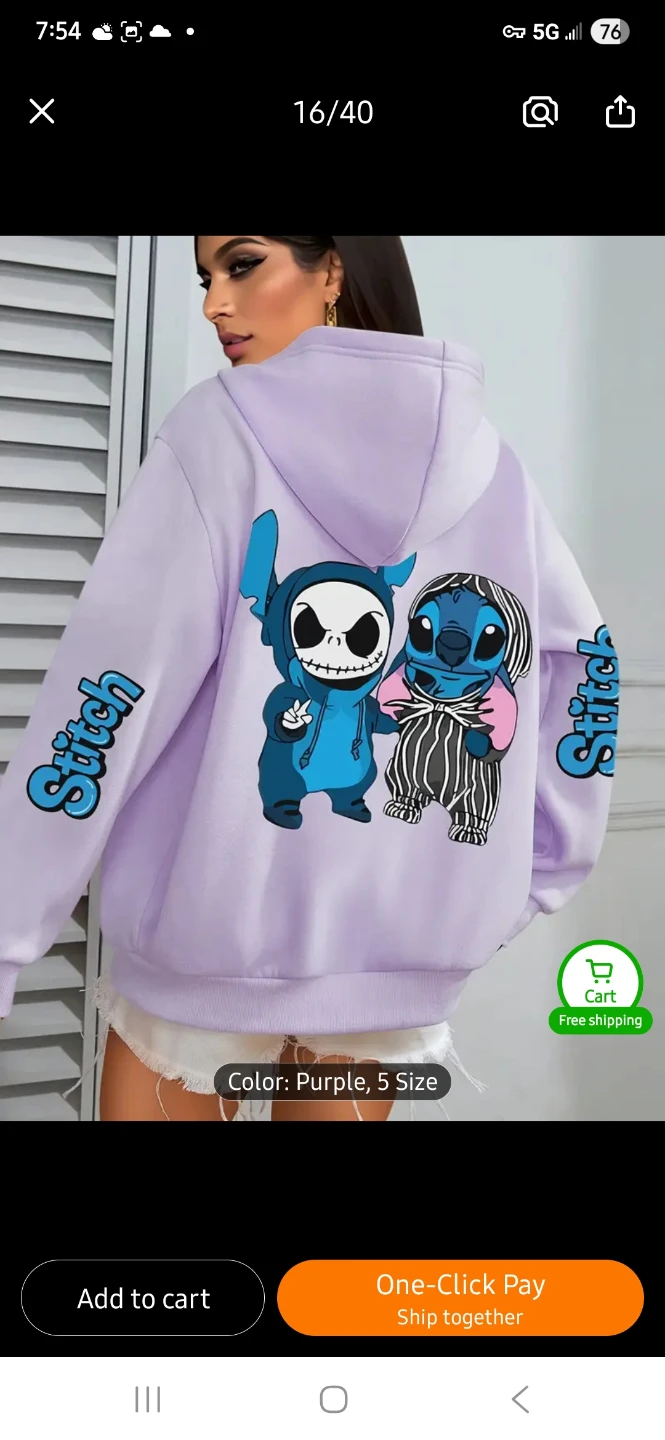 NEW Stitch and Jack Graphic Hoodie (XL Sizes Only) 💙 - photo 5