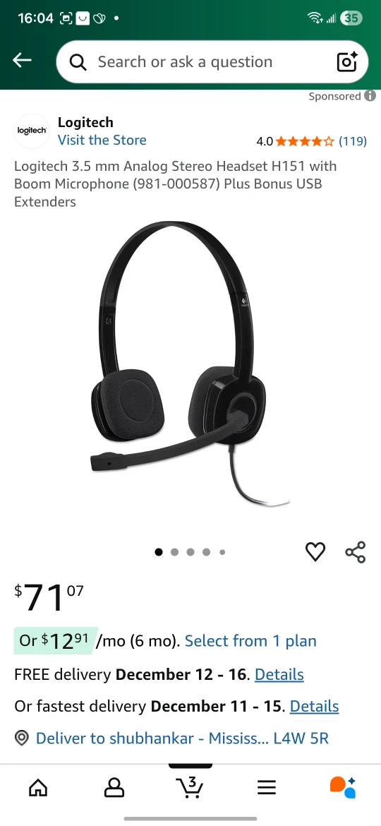 Logitech H151 3.5mm Stereo Headset w/ Mic - Box Included