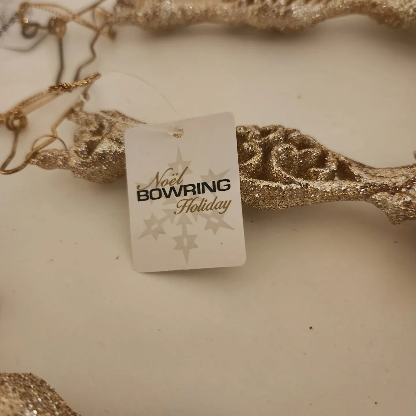 Bowring Holiday Dress Christmas Ornaments - Gold Glitter image indicator(4)
