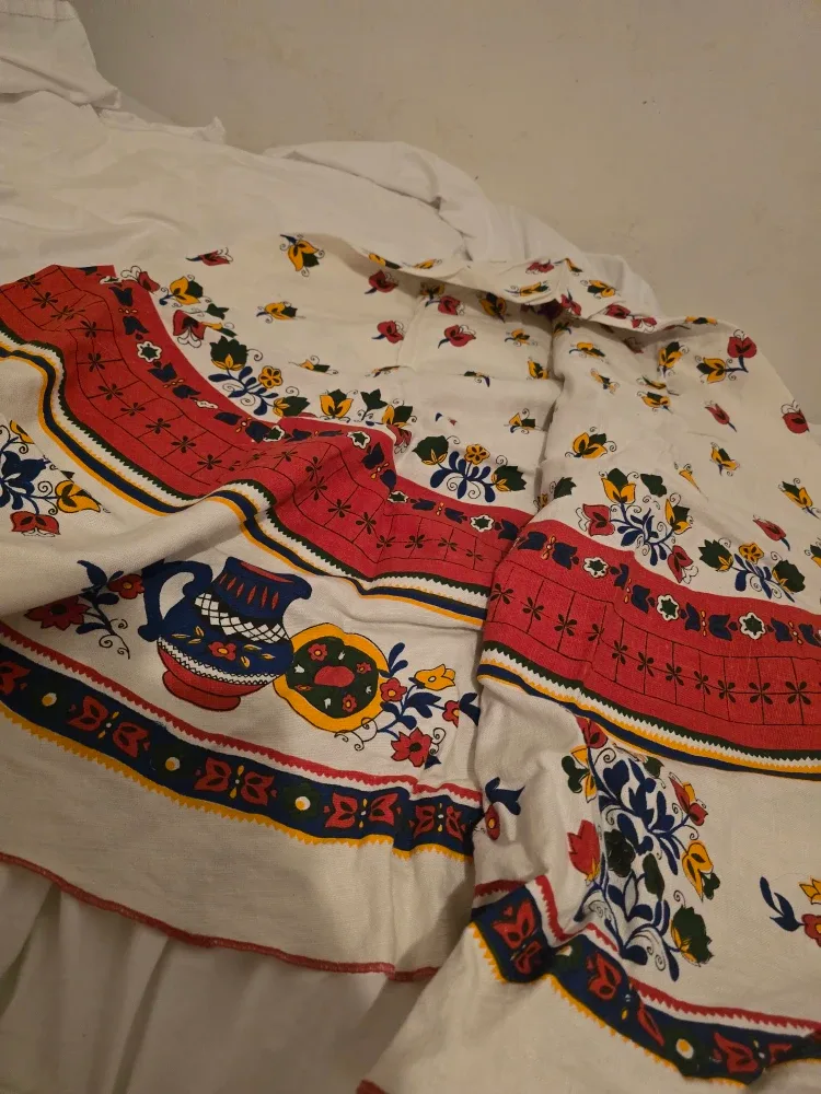 Vintage Linen Portuguese Tablecloth  ##Cleanout image indicator(4)