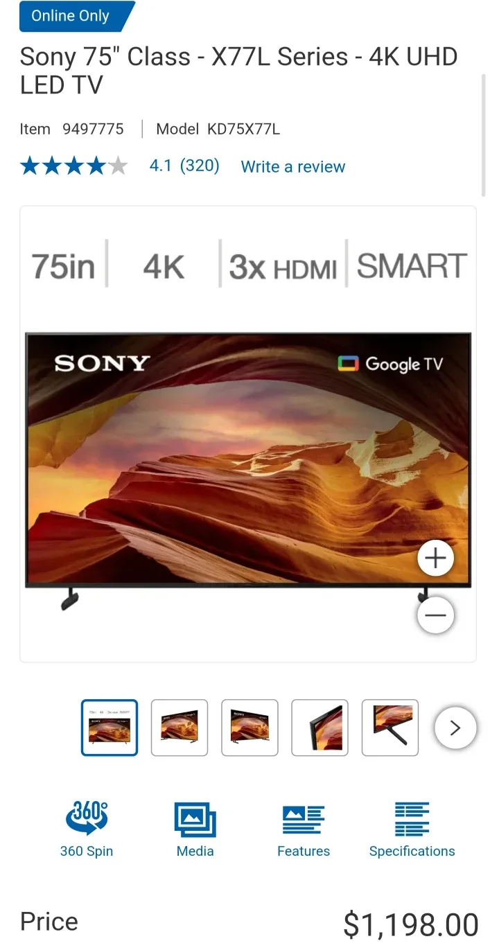 2023 -- 75 inch SONY SMART TV ON SALE!Sony 75" 4K UHD HDR LED