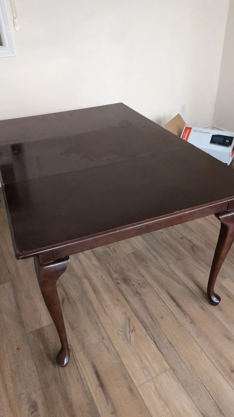 Dark Brown Wooden Dining Table