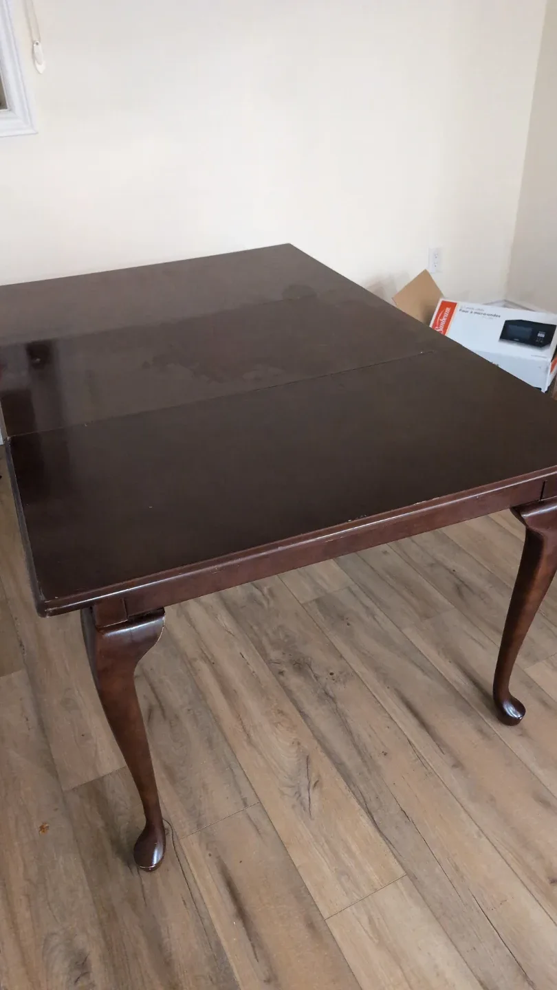 Dark Brown Wooden Dining Table