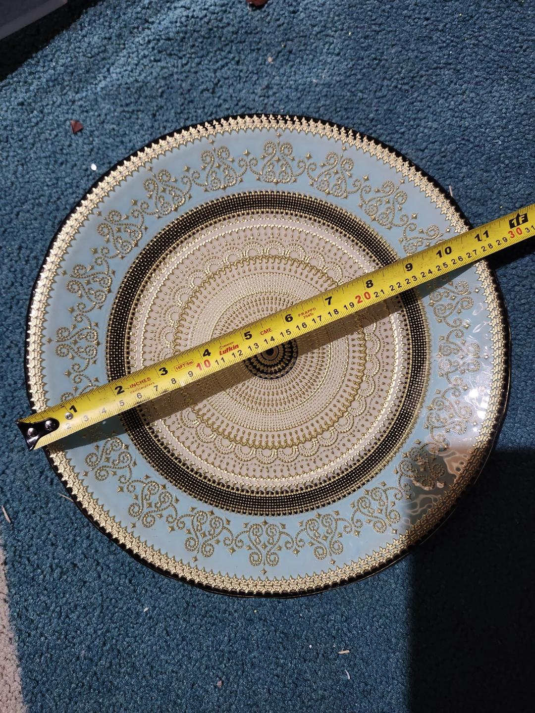 Decorative Plate - Light Blue & Gold - photo 2