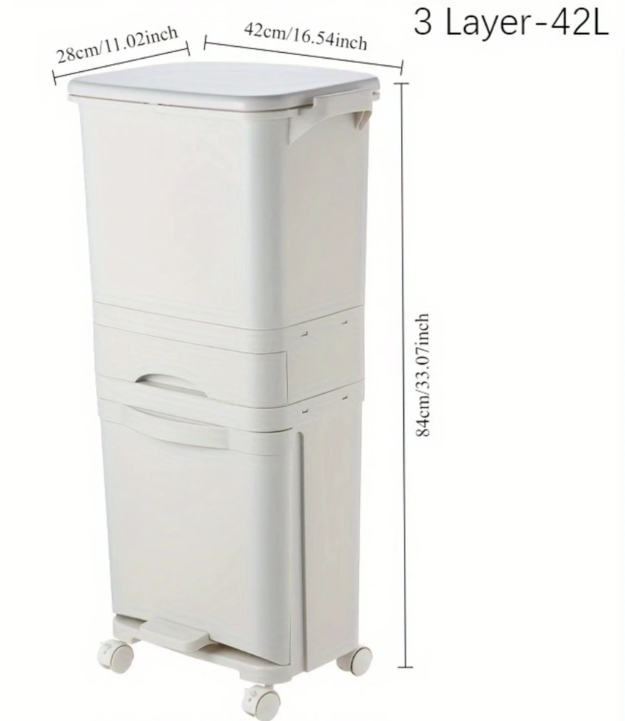 White Pull-Out Kitchen Trash Can / Storage