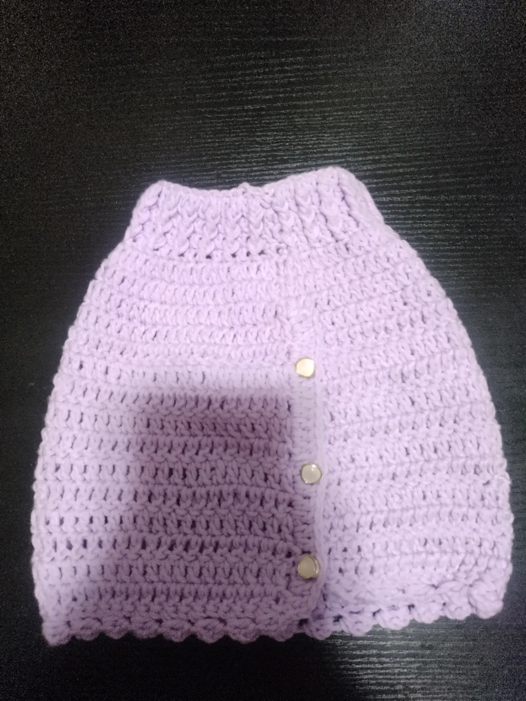 Handmade Crocheted Lilac Dog Sweater - photo 2