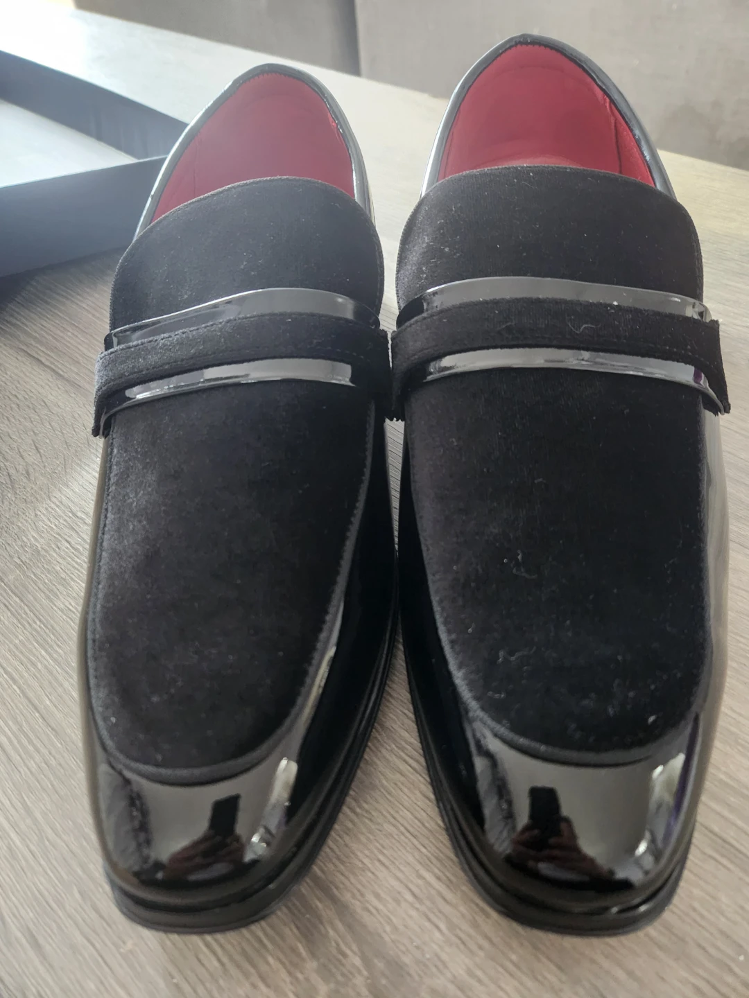 Brand new mens dress shoes velvet/patent trim - photo 3