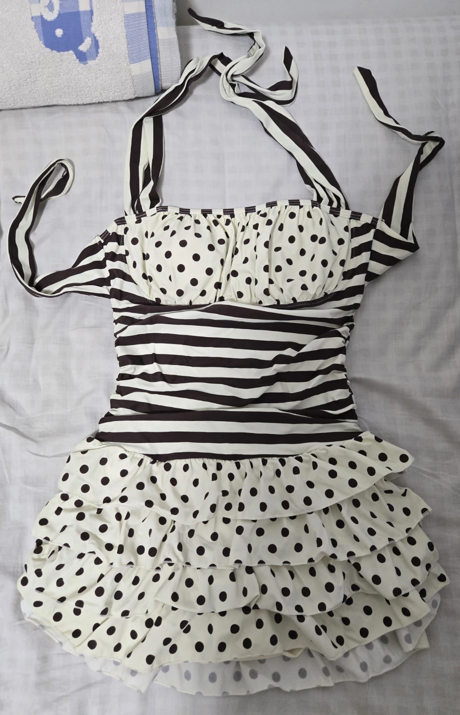 Swimsuit Dress - Brown & White - photo 2