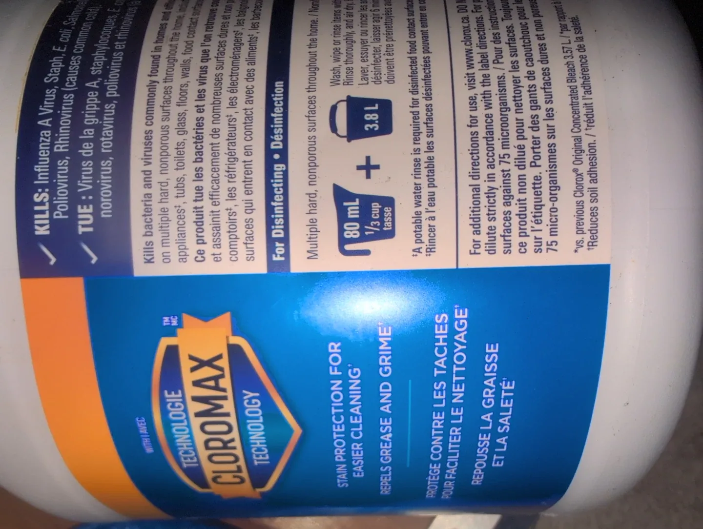 Clorox Performance Disinfecting Bleach, 3.57L image indicator(3)