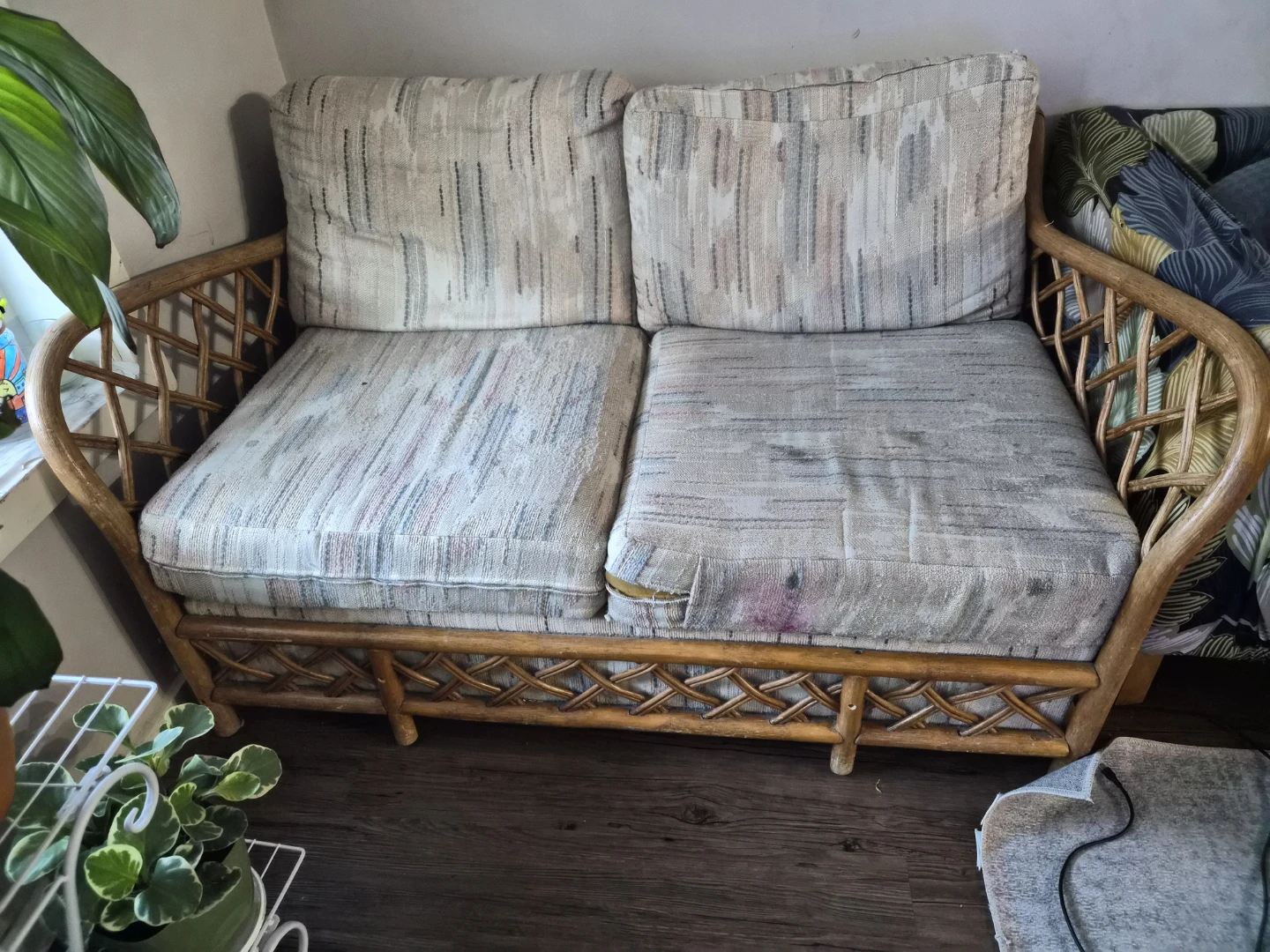 Vintage Rattan Loveseat Sofa - photo 2