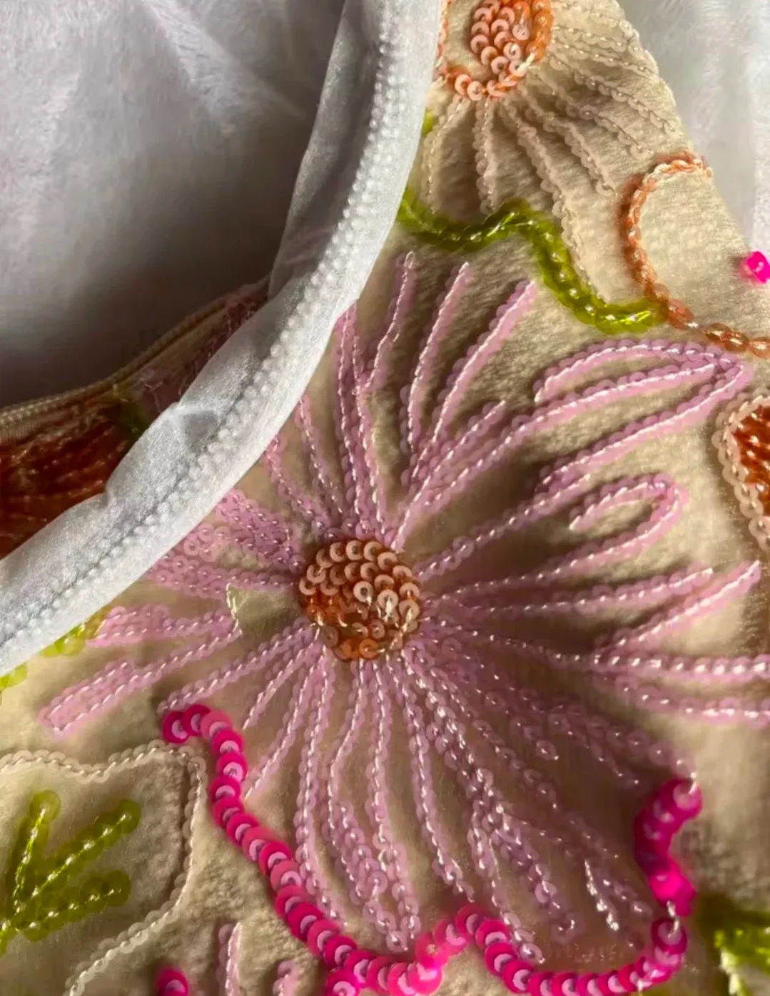 Beautiful colorful floral sequin purse image indicator(3)