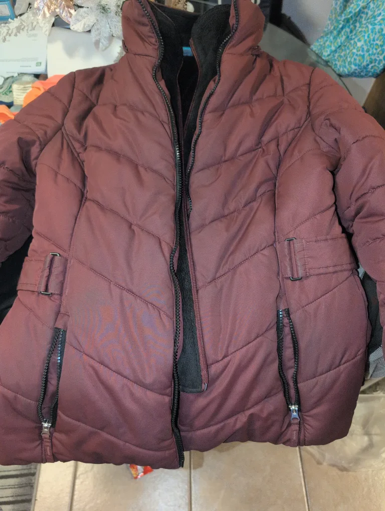 Burgundy Puffer Jacket