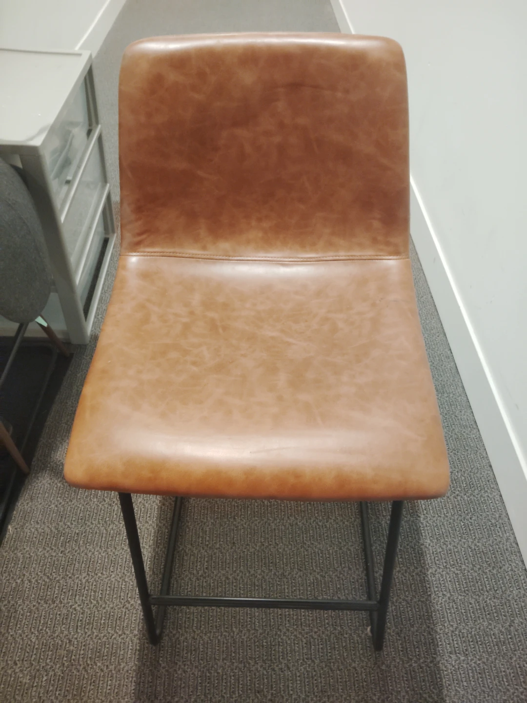 Tan Faux Leather Bar Stool