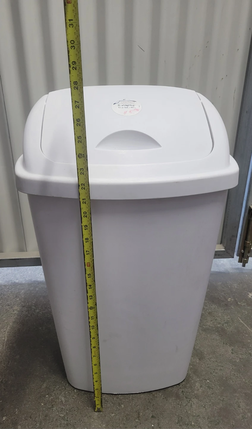 White Touch Top Trash Can - photo 3