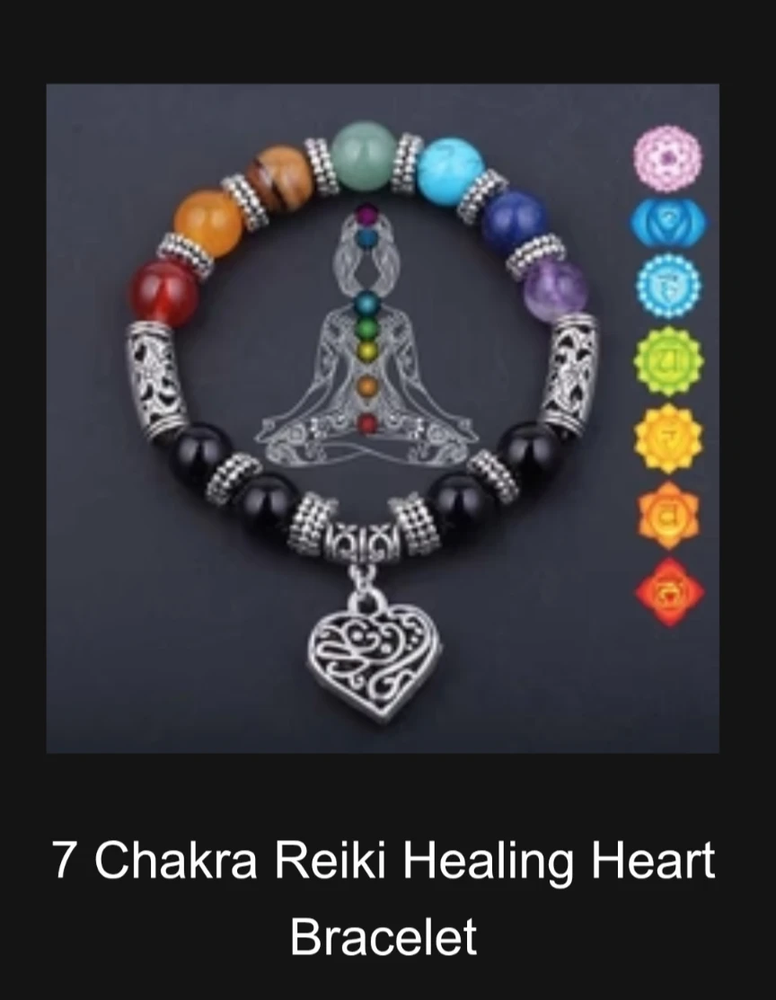 Pranaheart 7 Chakra Reiki Healing Heart Bracelet
