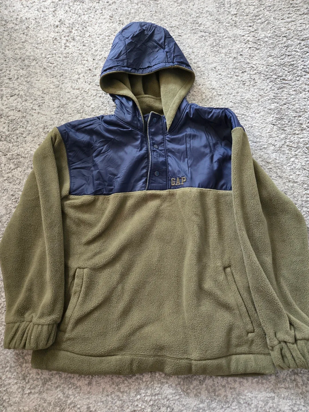 GAP Fleece Pullover Hoodie - Olive Green size XXL