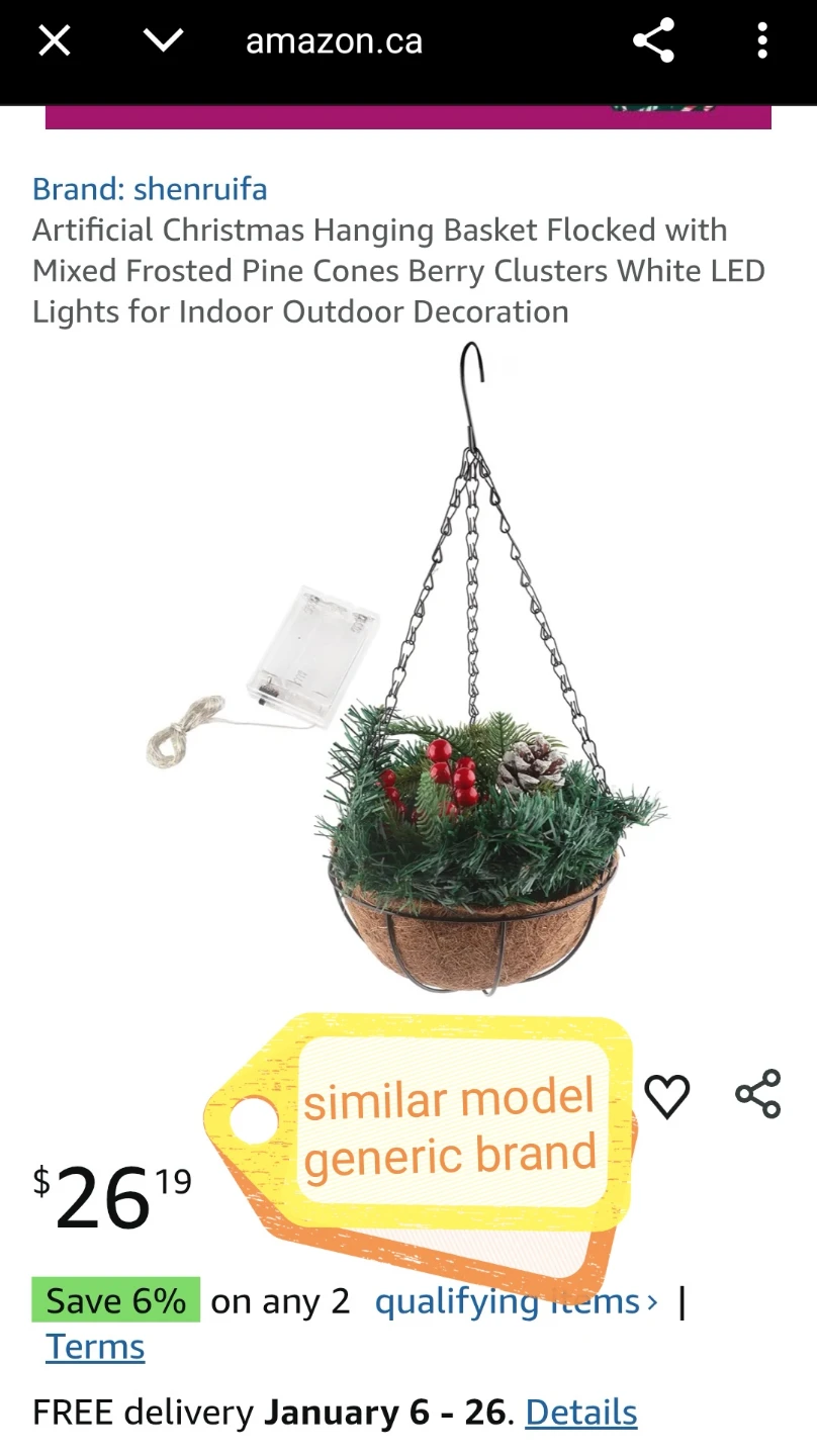Christmas Hanging Basket (Set of 2)