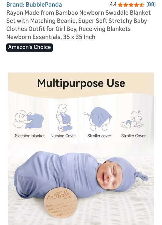 Bubble Panda Newborn Swaddle Blanket Set - NEW image indicator(3)