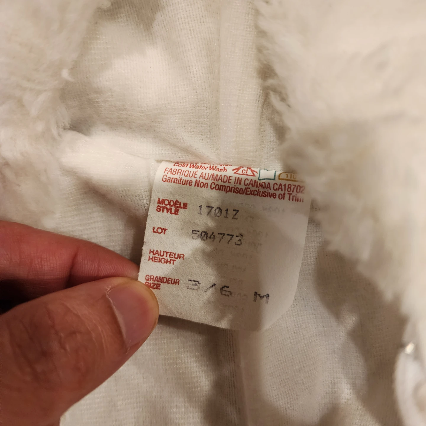 White Baby Snowsuit Size 3/6M - photo 2