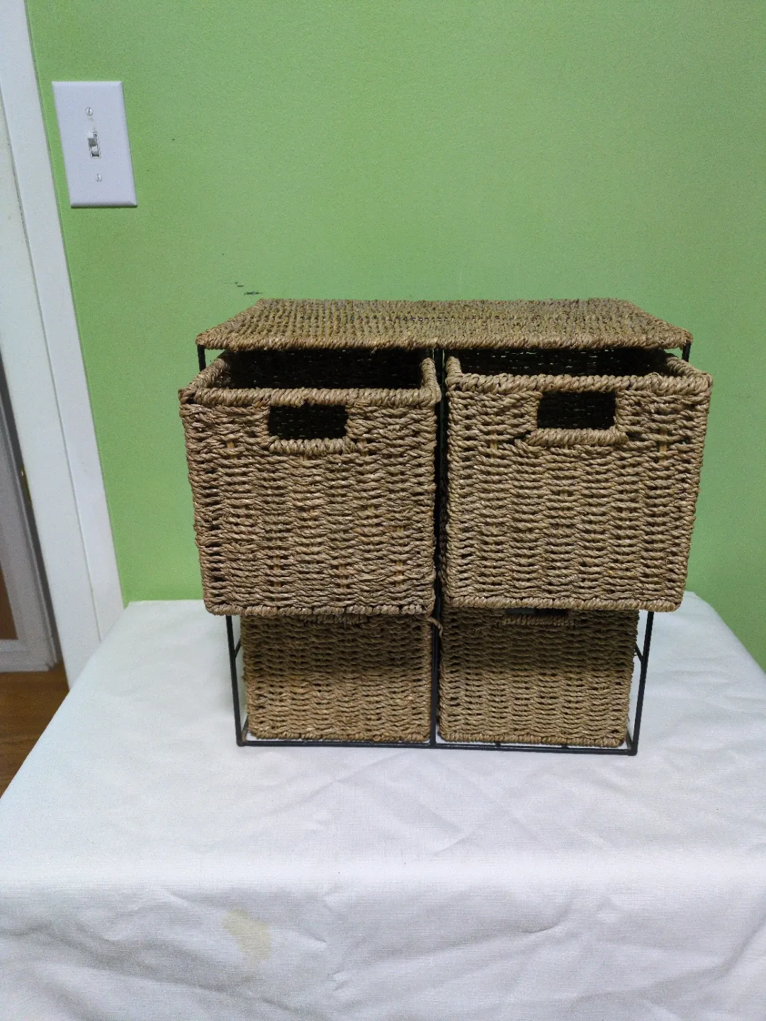 #Cleanout Wicker Storage Baskets with Metal Frame