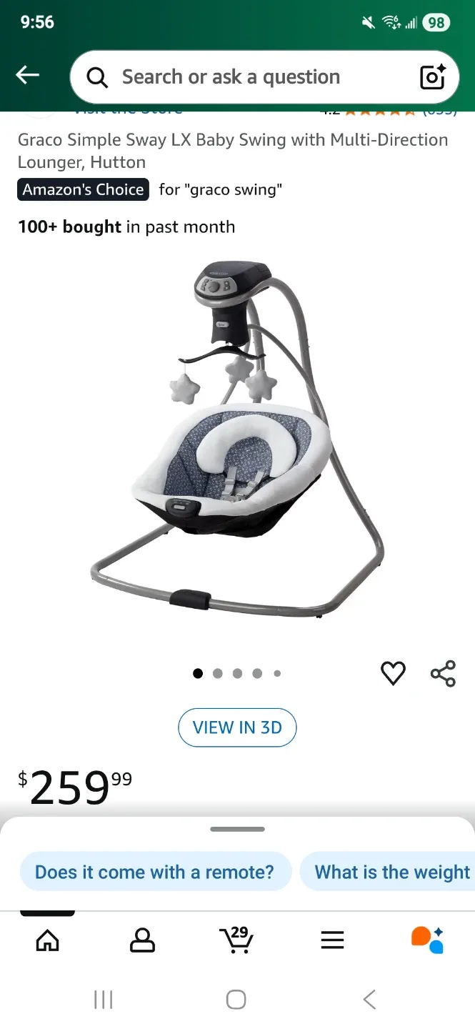 Graco Simple Sway LX Baby Swing image indicator(2)