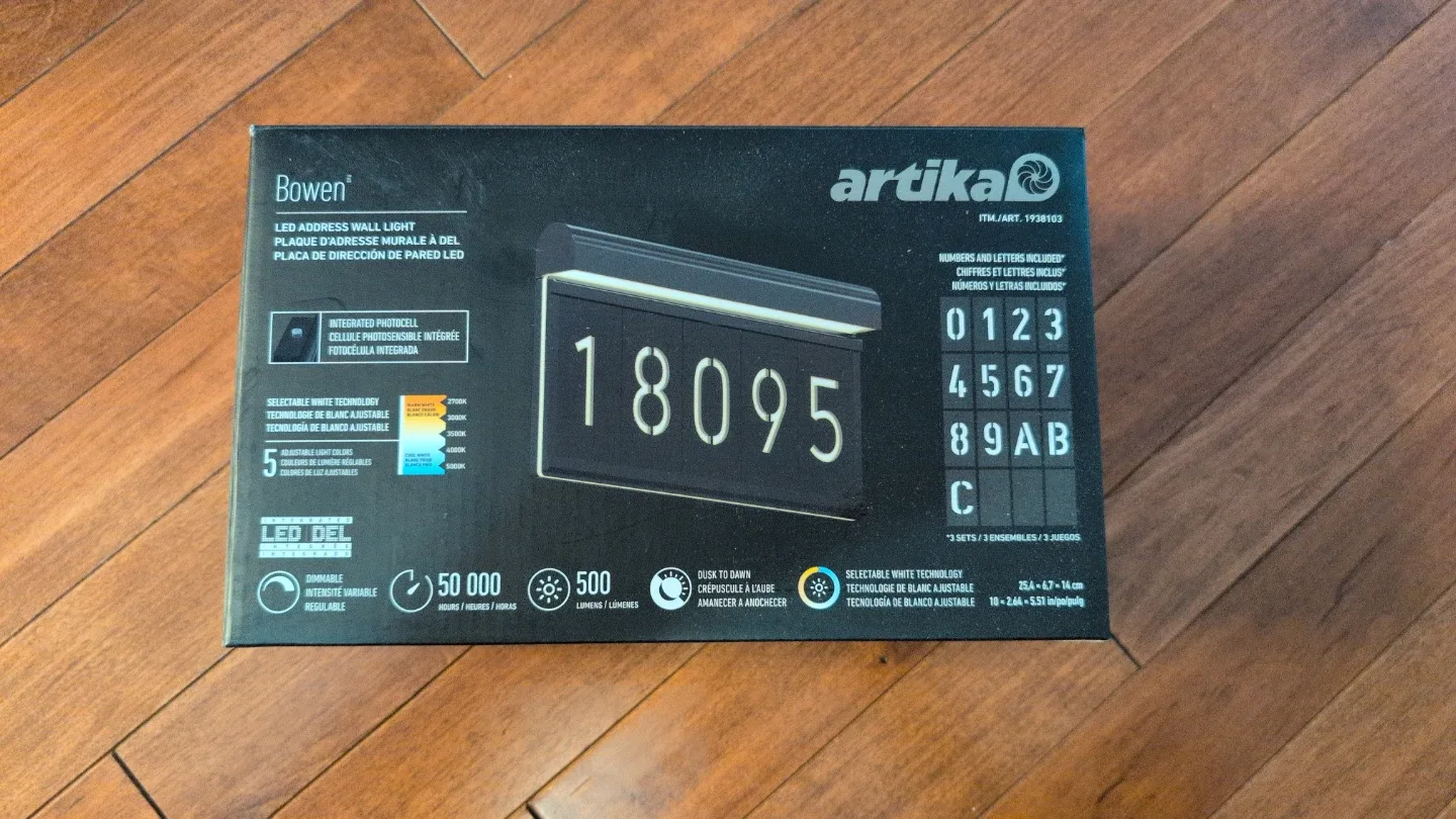 Artika Bowen LED Address Wall Light - New in Box
