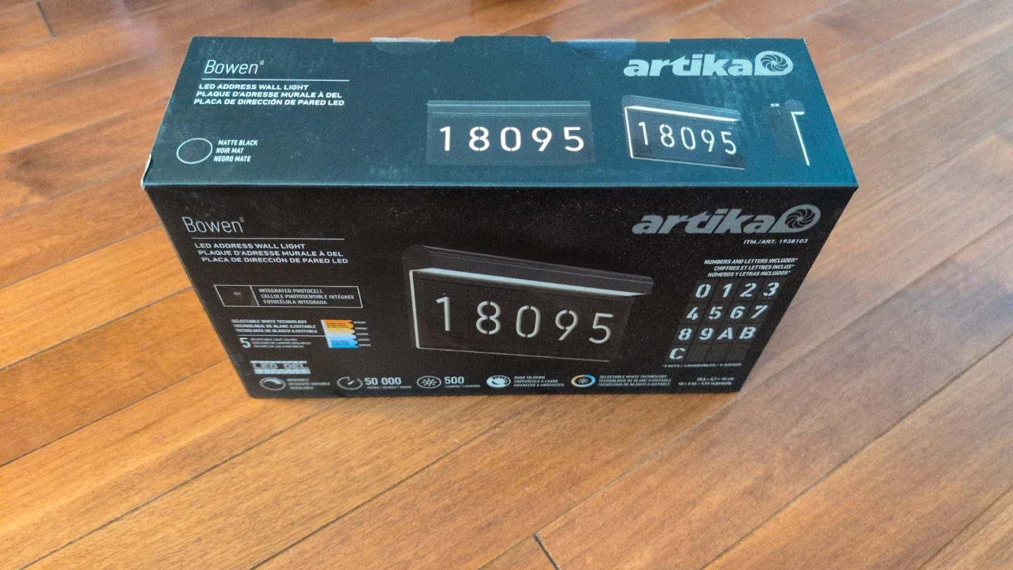Artika Bowen LED Address Wall Light - New in Box image indicator(2)