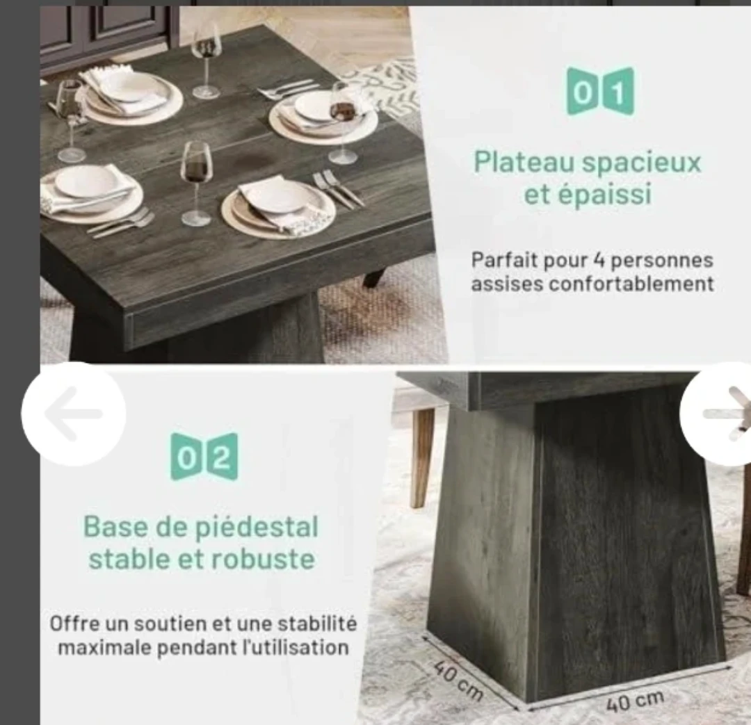 New Tribesigns Square Dining Table EH39788 - photo 4