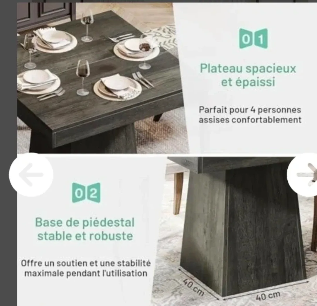 New Tribesigns Square Dining Table EH39788 image indicator(4)