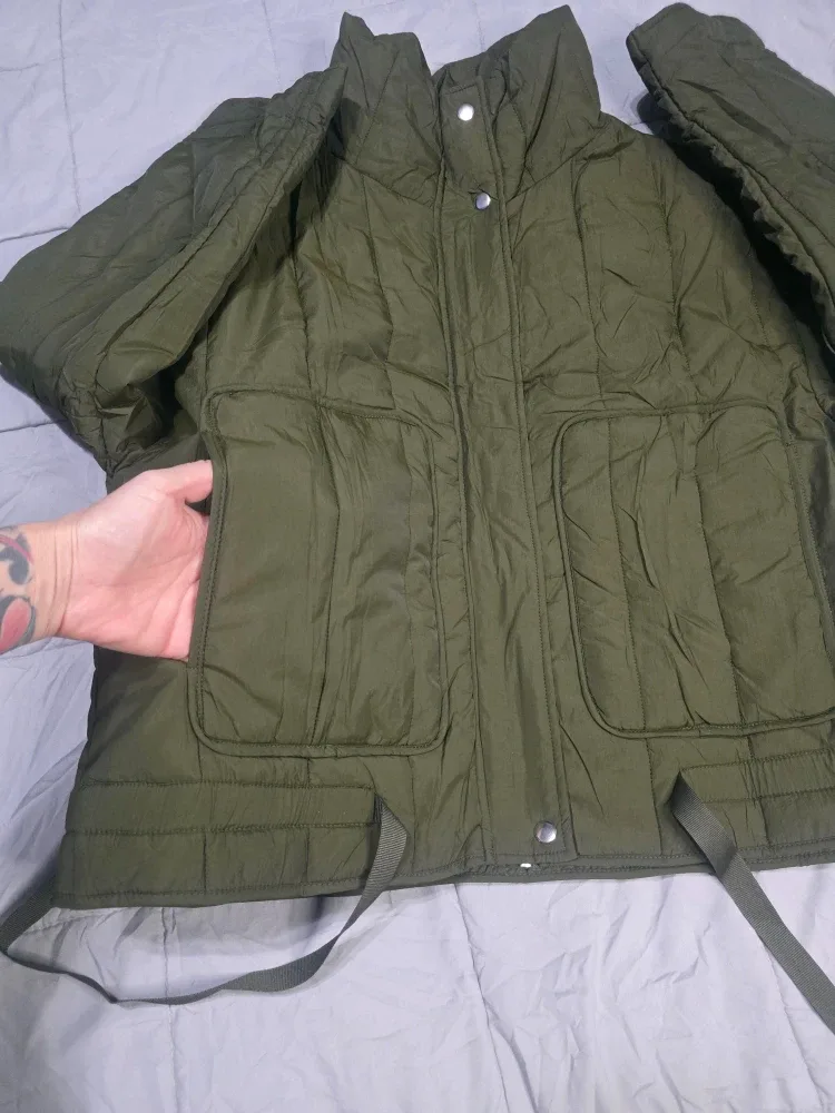 Olive Green Padded Jacket image indicator(3)