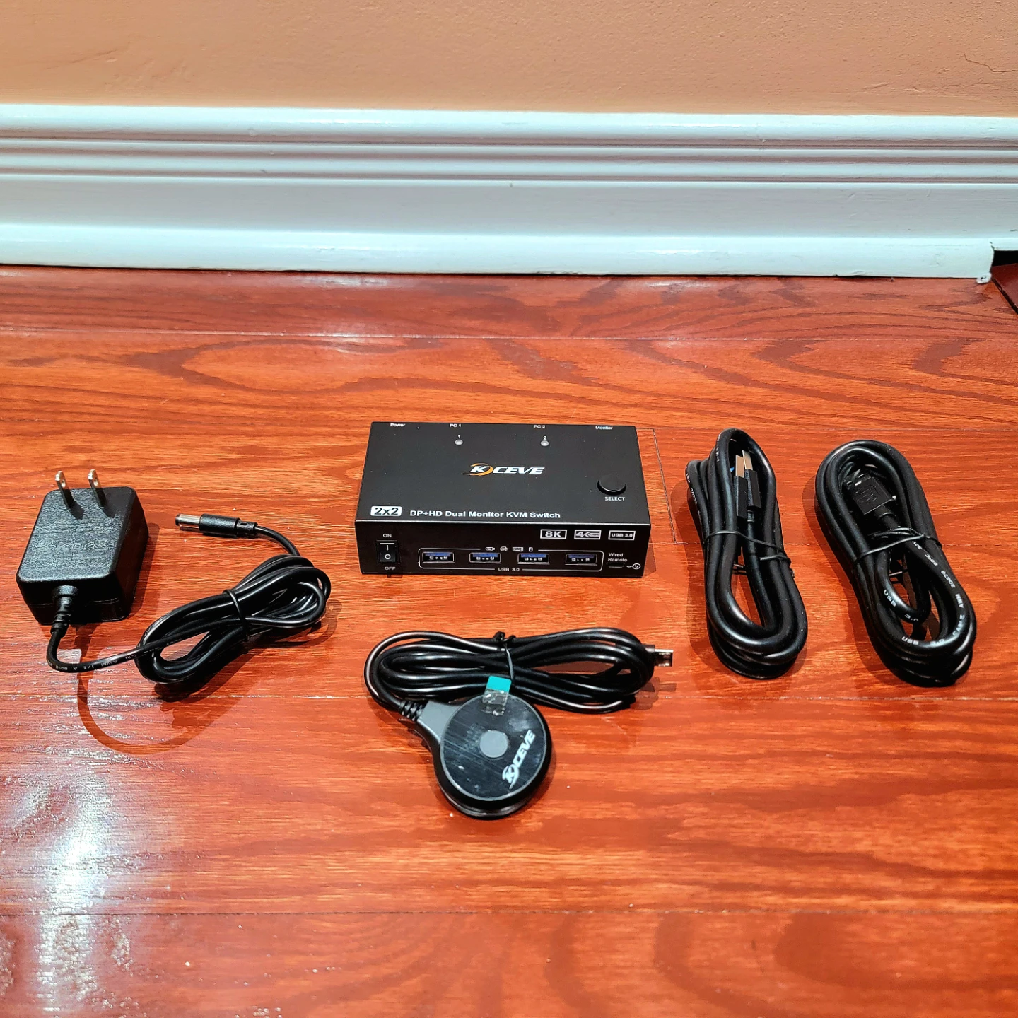 Kceve 8K HDMI Display Port Dual Monitor KVM Switch