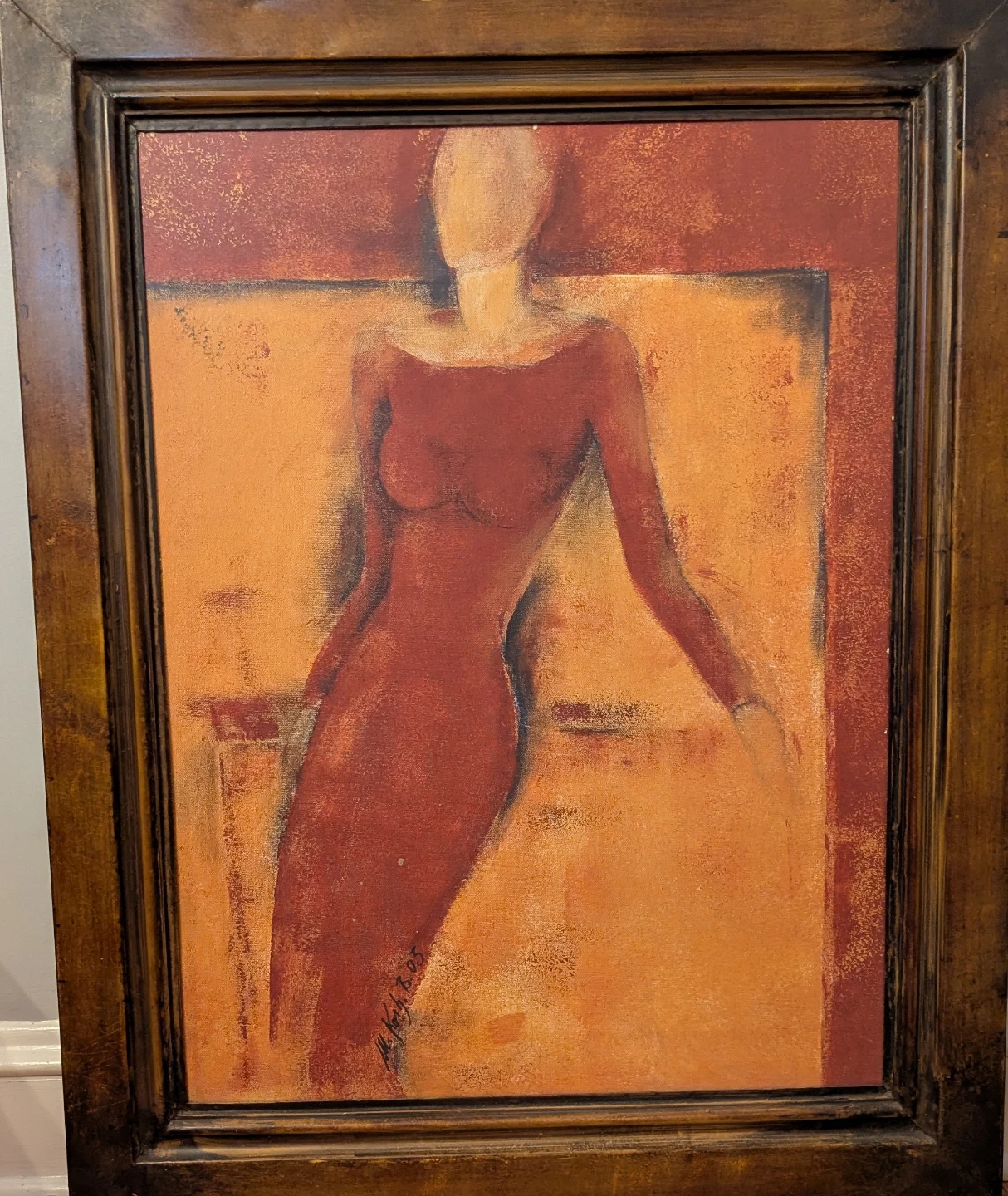 Framed Abstract Art Painting of a Woman