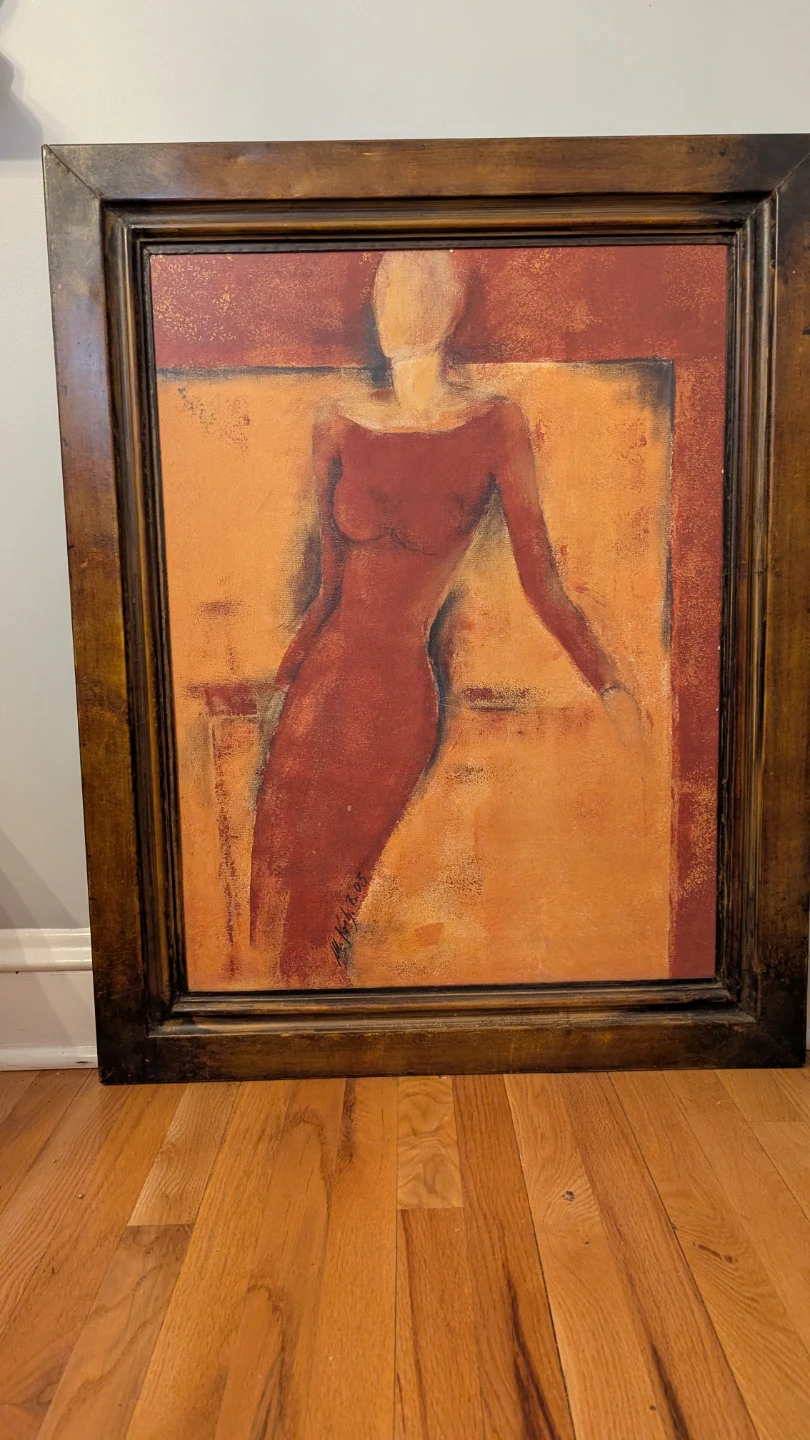 Framed Abstract Art Painting of a Woman - photo 3