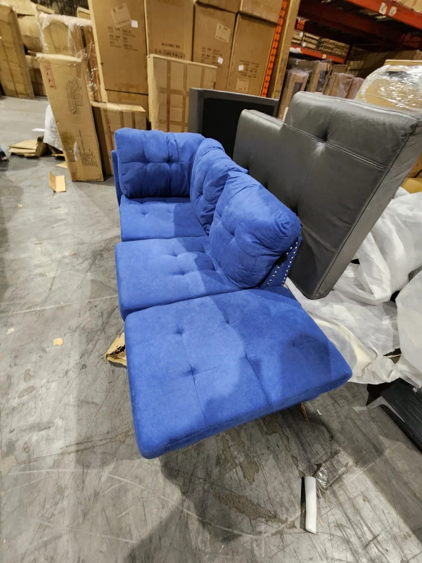 Blue Sectional Sofa with Chaise - photo 2