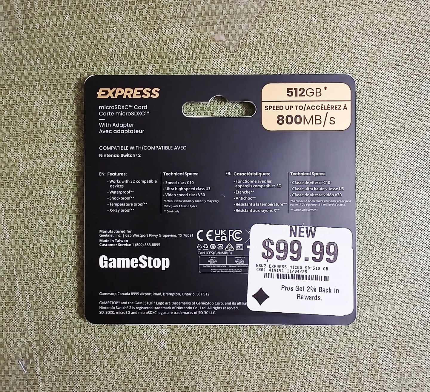 GameStop Express 512GB microSDXC Card *NEW* - photo 2