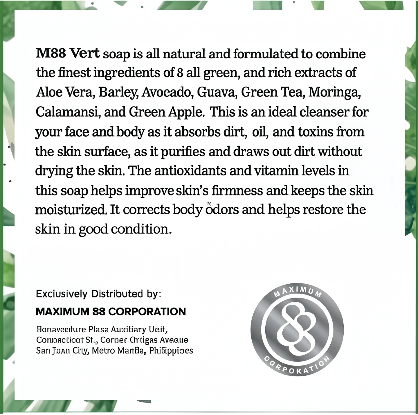 Maximum88 Vert 8-1 All Natural Green Soap 135 Grams - photo 3