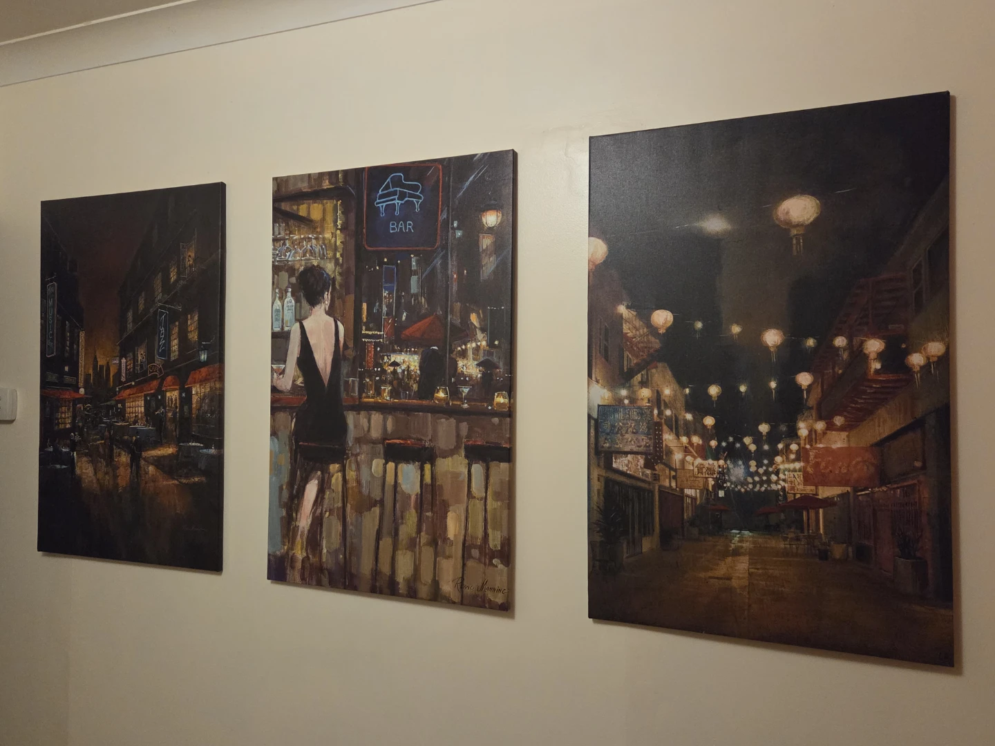 Set of 3 Canvas Paintings - Bar, Jazz, Music, Nightlife - photo 5