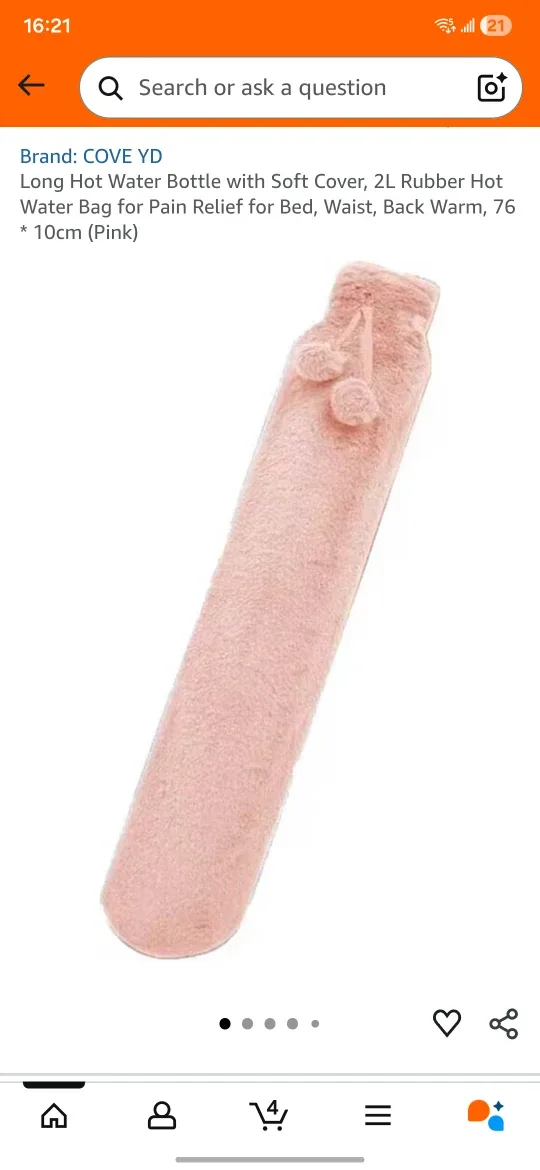 Long Hot Water Bottle - Pink