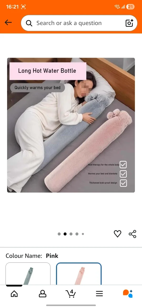 Long Hot Water Bottle - Pink image indicator(3)