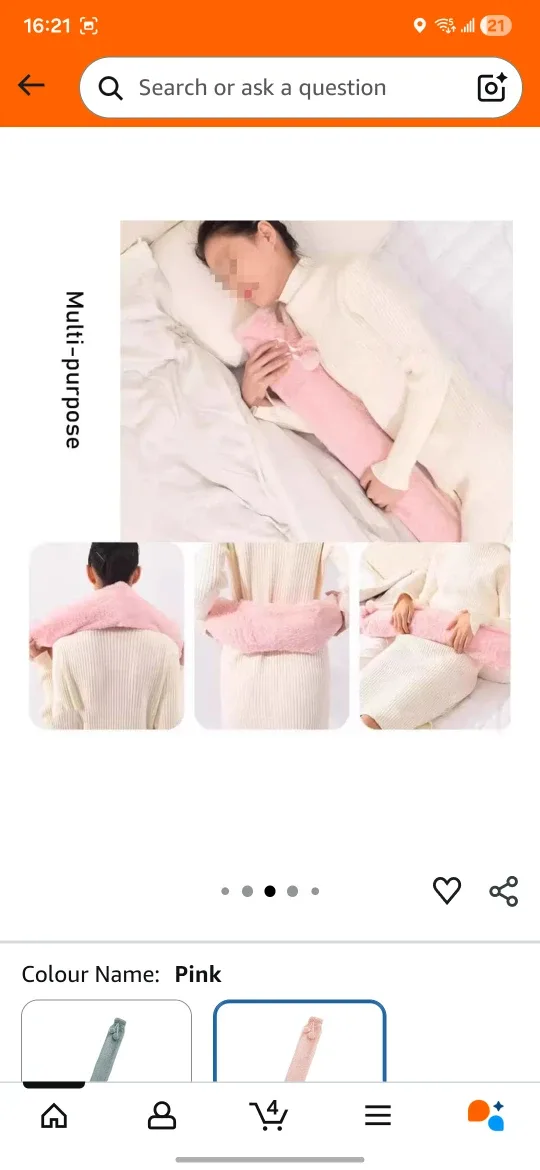 Long Hot Water Bottle - Pink image indicator(5)