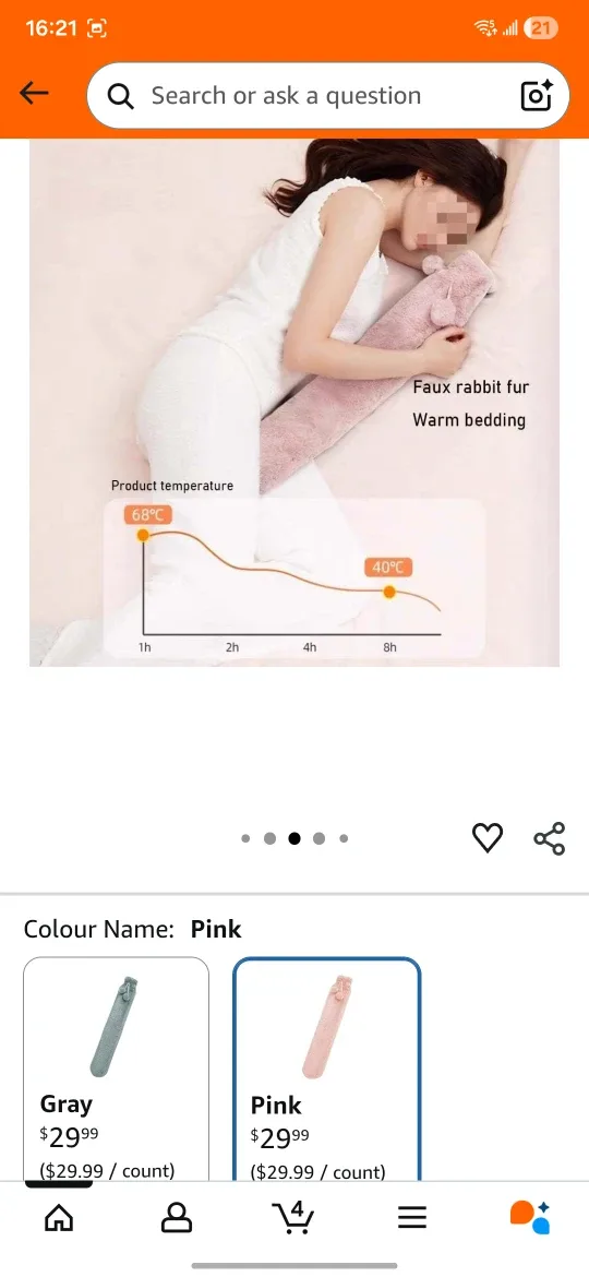 Long Hot Water Bottle - Pink image indicator(6)