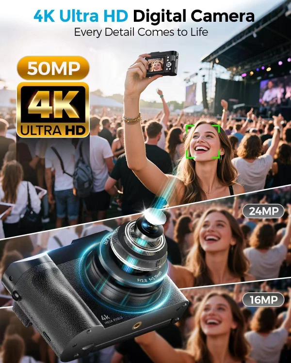 NEW 50MP Auto Focus 4K Digital Camera - photo 3